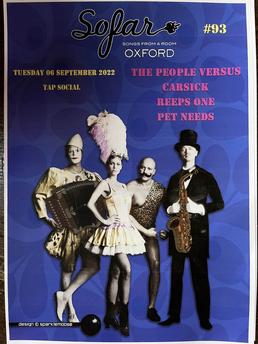 We are extremely excited for tonight’s <a href="/SofarOxford/">Sofar Sounds Oxford</a> at the wonderful <a href="/tapsocialbrew/">Tap Social Movement</a>! We’ll be welcoming you all back with an incredible lineup with @ThePeopleVers, <a href="/carsickofficial/">CARSICK</a>, <a href="/Reeps1/">Harry Yeff</a> and @wearepetneeds. See you soon folks!
