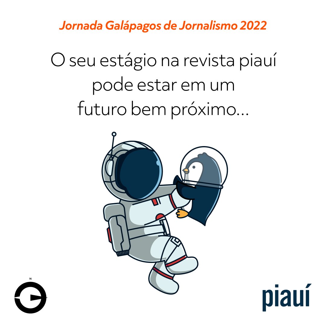 GalapagosNM's tweet photo. A @revistapiaui resolveu presentear os participantes da Jornada Galápagos de Jornalismo 2022 com uma vaga de estágio remunerado! 🤩
Portanto, se você é estudante e sonha em trabalhar em um grande veículo jornalístico, precisa se inscrever no curso agora: 
https://t.co/8uYGt4ajq5 https://t.co/nyaVUXNlAd