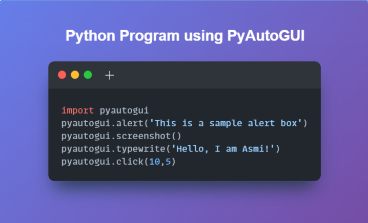 ceoasmi's tweet photo. Day 20/30
Hello Everyone! It's my #Day20 of the challenge #30Daysofcode  with @scaler_official

Problem Statement - 'PyAutoGUI' 
Partner - @DMKrishnaA

Join Scaler Discord Community: https://t.co/iR69uqWvts

#day20 #scalerdiscord #progress https://t.co/AhHIVsVvA1