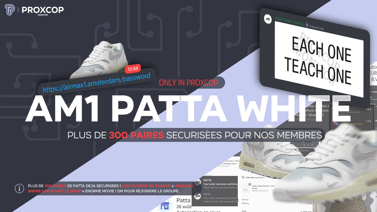 Avoir l'image du SNKRS CAM avant le drop et le lien du drop Patta en early ca rend les choses plus faciles ✅
Plus de 300 paires déjà cop 💸

RT et DM nous pour tenter de nous rejoindre 😈
