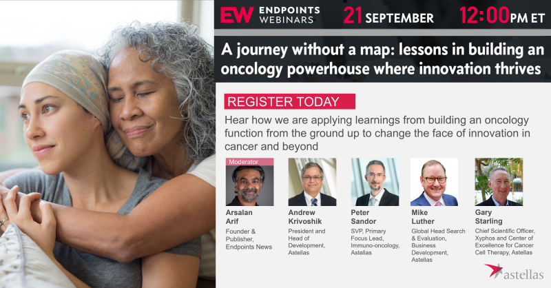 AstellasUS's tweet photo. What does it take to deliver next generation #cancer therapies and build a leadership position from the ground up?
Join us and @endpts as we discuss all things strategy, innovation, culture and partnerships. #ScienceFirstForPatients