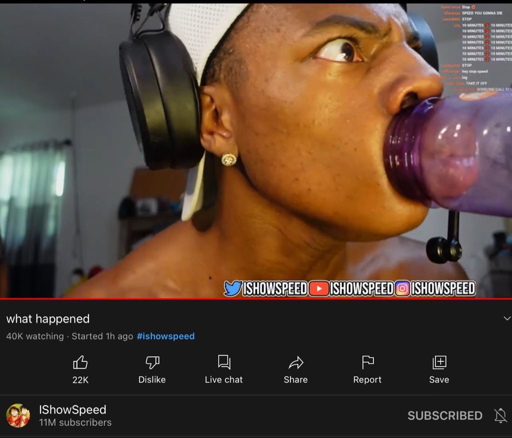 RXJtakesOnLife's tweet photo. iShowSpeed is fkinn crazy ,man tried the technique to increase his lip size and this happened 💀
#ishowspeed #speed #dramalert @DramaAlert @ishowspeedsui #meme #funny #laugh #ChampionsLeague #แบนลีน่าจัง #SHUTDOWN #captaincy #RohitSharma #Cyberpunk2077 #CricketTwitter https://t.co/v9dSBMAepA