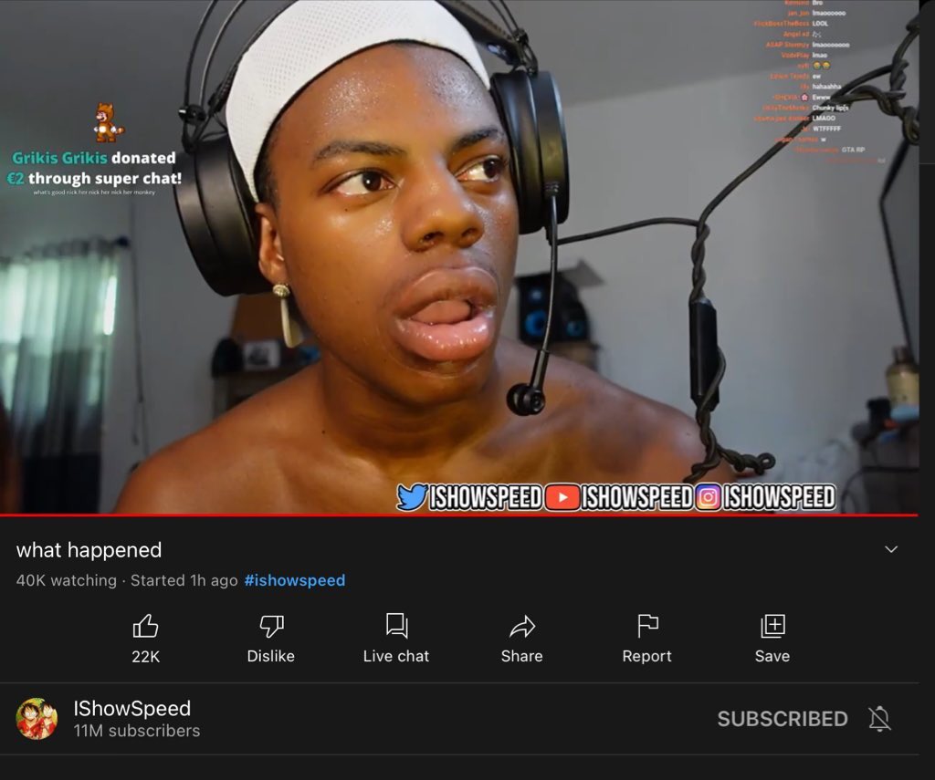RXJtakesOnLife's tweet photo. iShowSpeed is fkinn crazy ,man tried the technique to increase his lip size and this happened 💀
#ishowspeed #speed #dramalert @DramaAlert @ishowspeedsui #meme #funny #laugh #ChampionsLeague #แบนลีน่าจัง #SHUTDOWN #captaincy #RohitSharma #Cyberpunk2077 #CricketTwitter https://t.co/v9dSBMAepA