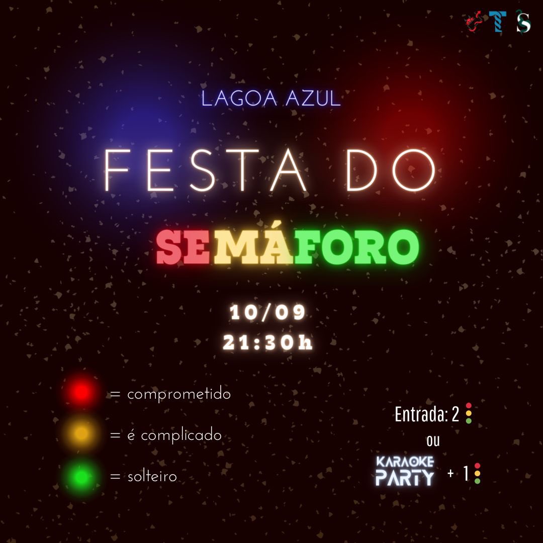 ListaJera's tweet photo. Também no dia 10 de setembro no Lagoa Azul, às 21h30, irá realizar-se a Festa do Semáforo 🚦 Podes vestir uma peça de roupa e/ou pintares a cara à entrada consoante a tua "situação amorosa" (💕/🤷🏻/🤪)! Simples mas divertido🥳
Esta festa será apenas para maiores de 16 anos!! https://t.co/fxnDhBsrEr