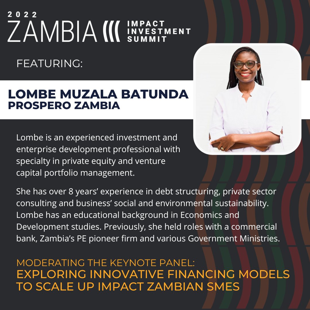 impactcapafrica's tweet photo. The speakers and panelists coming to the #ZIIS bring a wealth of knowledge of #impinv and the #Zambian ecosphere. @lombemuala @prosperozm @NAB_Zambia https://t.co/SrVfJTwwxf