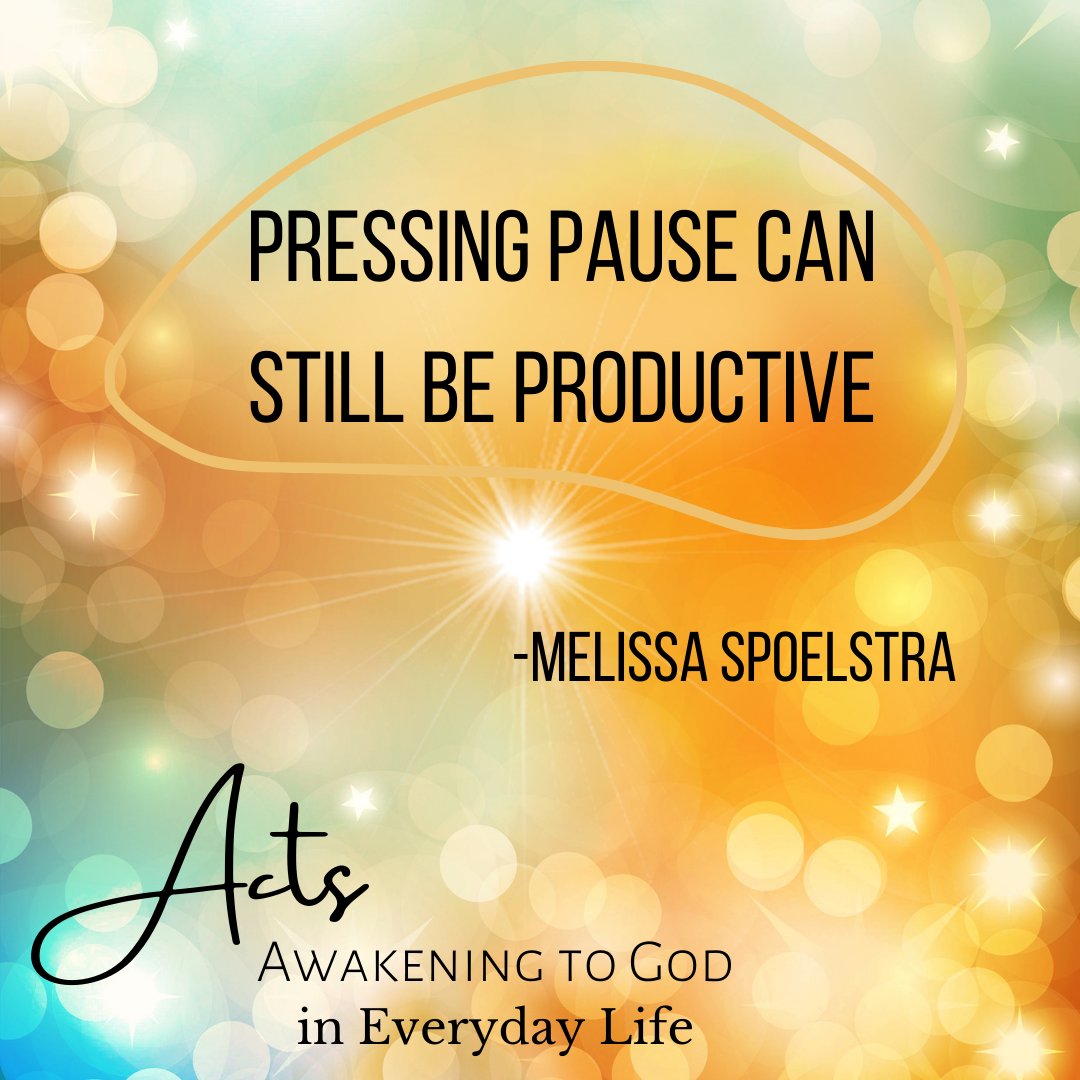 MelSpoelstra's tweet photo. When God pushes the pause button in our lives, we can get frustrated. Like me, you might compare the current challenges with past productivity. Like Paul, you could learn to do what you can with what you have. #Actsstudy https://t.co/XLMx2dfhz8