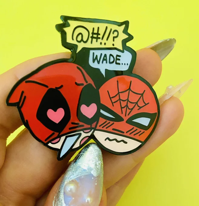 also got these symbrock and spideypool enamel pins up now too  