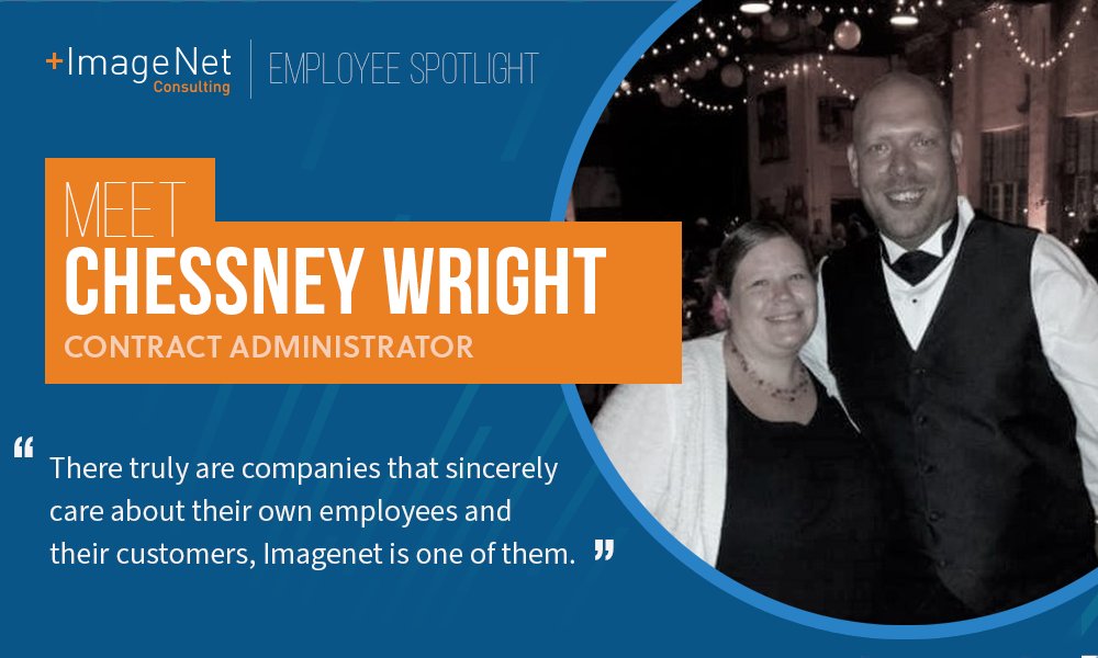 Meet Chessney Wright, our Contract Administrator. 📚 Chessney's coworkers say she is a great resource for information. 🐄 She is a country girl who can milk a cow. ❤️ Chessney's favorite thing about working at ImageNet: 'The people I work with – all branches, all departments!'