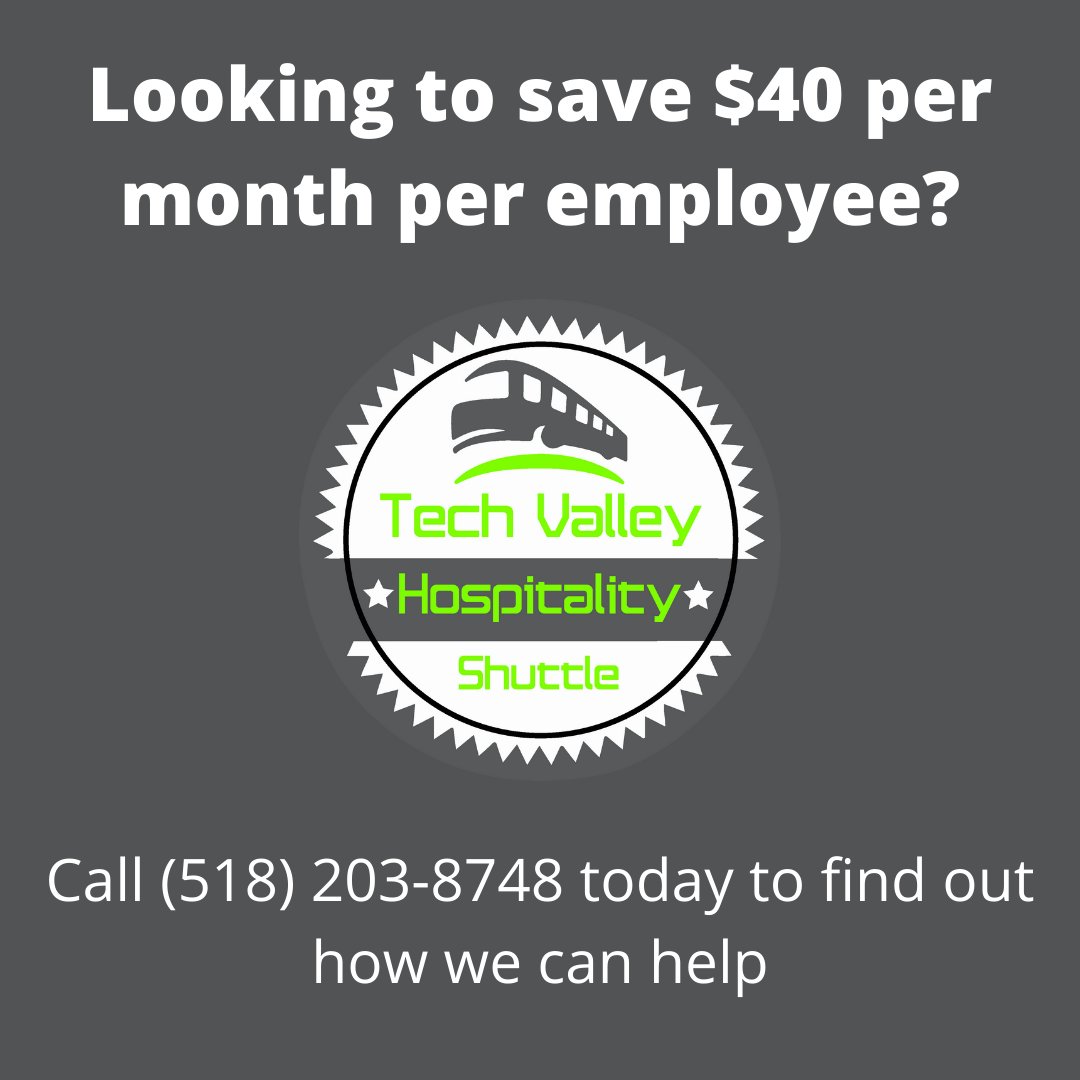 TechValeyShutle's tweet image. Commuter benefits allow employers to support their employees when it comes to their commute, while also saving money themselves. Contact us today to learn about how to save up to $40/month

#communitydriven #driventowork #commuterbenefits #albany #troy #cohoes #rensselaer