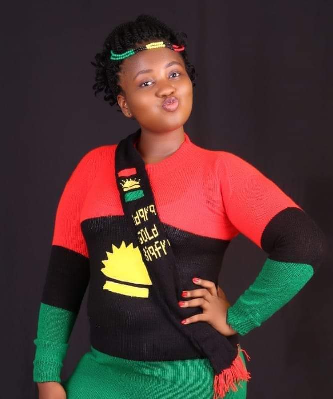 SochimaMbanali's tweet photo. Her name is Godwin Joy Idara, known as Idara Gold.

She is a 20 year old Biafran. She was abducted by Nigeria govt for her choice of clothing.

Reply with your comment and I will read it out on Radio Biafra now! #FreeIdaraGold

@UNHumanRights @mfa_russia @KremlinRussia_E https://t.co/3A5F3QS1ND