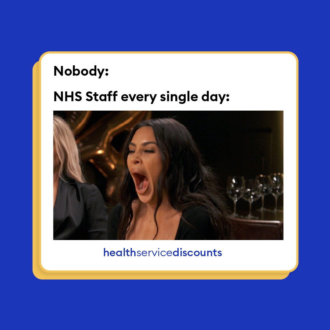 hs_discounts's tweet photo. If you aren't tired everyday working for the NHS are you okay? 😭

#ukmeme #kimkardashianmeme #britishhumour #nhsproblems #workproblems #HealthServiceDiscounts #nhs https://t.co/CVsHqfv3Ud