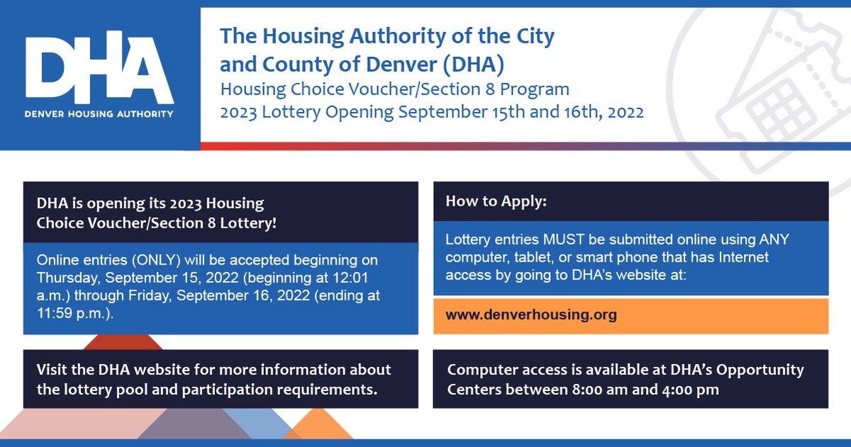 GOOD NEWS!!!

We are opening our Lottery for Housing Choice Voucher to very low and low income families on September 15th through September 16th.

Stay tuned and spread the word!
.
.
.
#HousingAssistancePrograms #housinglottery #HousingChoiceVoucher #affordablehousing