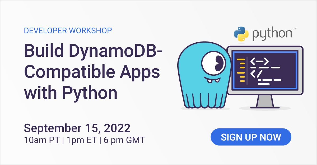ScyllaDB's tweet photo. Developer Workshop: Build DynamoDB-Compatible Apps w/ #Python
Join us for a hands-on workshop on how to build DynamoDB-compatible applications that can be deployed either on-premises or on a public cloud ☁️
https://t.co/YmyakoS34Z
#pythonlang @ThePSF #DEVCommunity #scylladb https://t.co/c48ZuQ5Uve