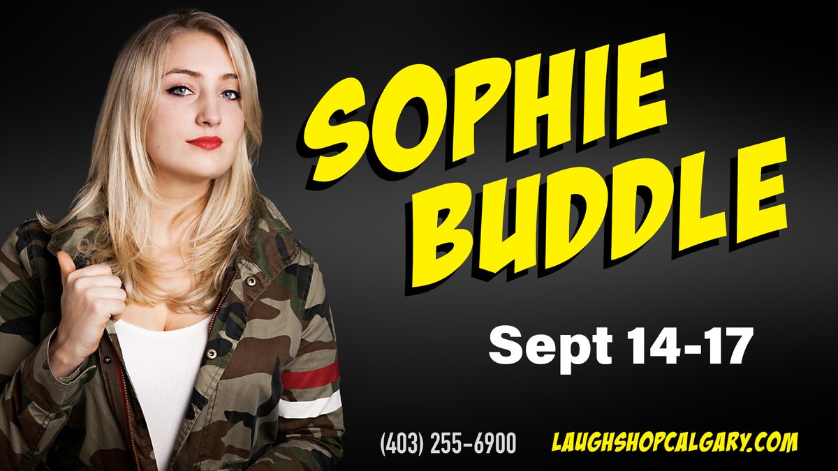 LaughShopYYC's tweet image. Come and enjoy a night of laughter with @sophiebuddle  Sep 14-17! She&apos;ll have you in stitches! Get your tickets at laughshopcalgary.com or give us a ring a ding 403.255.6900 #sophiebuddle #laughshop #yyc #yyccomedy #comedyclub #standup #eatdrinklaugh #calgary