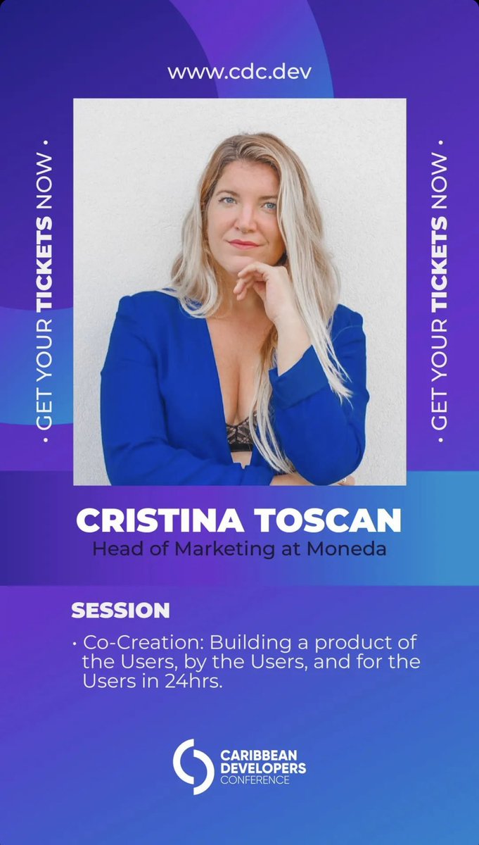 MonedaApp's tweet photo. Come join some of our founders of Moneda @caribbeandevcon and learn more about ‘Co-Creation: Building a product of the Users, by the Users, and for the Users in 24hrs’
#CDC2022 #DominicansEnTech #Tech #Fintech #UX #Product #Founders #techconference #developer https://t.co/QNrVrg8FOD
