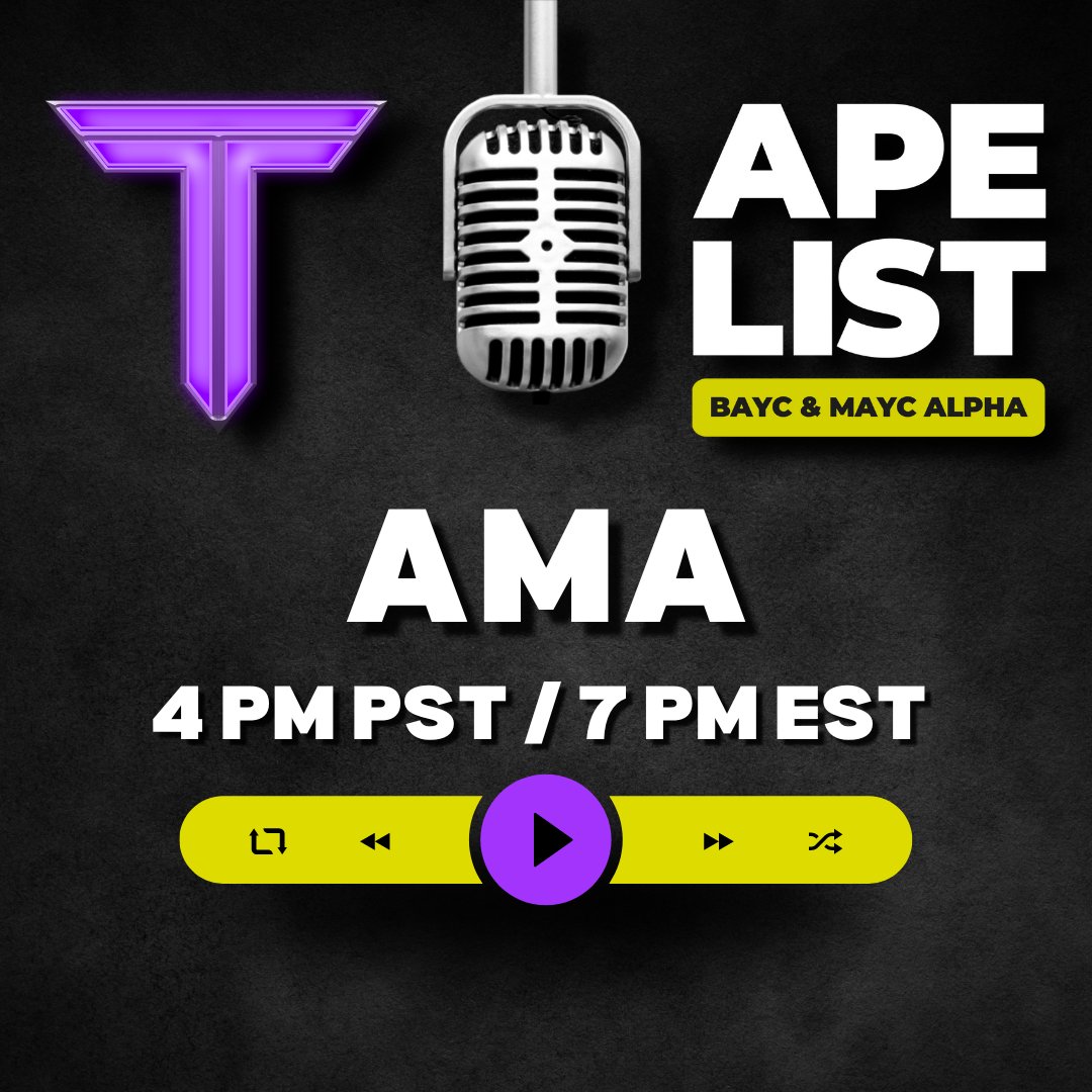 TheApeList_'s tweet photo. Join AMA tonight 7pm est with @TheApeList_ &amp; @MetatopiaWorld 

Come listen to what @MetatopiaWorld is bringing to web3 and building for the community

https://t.co/aRn4szSz7M https://t.co/CxUdsWkNQ7