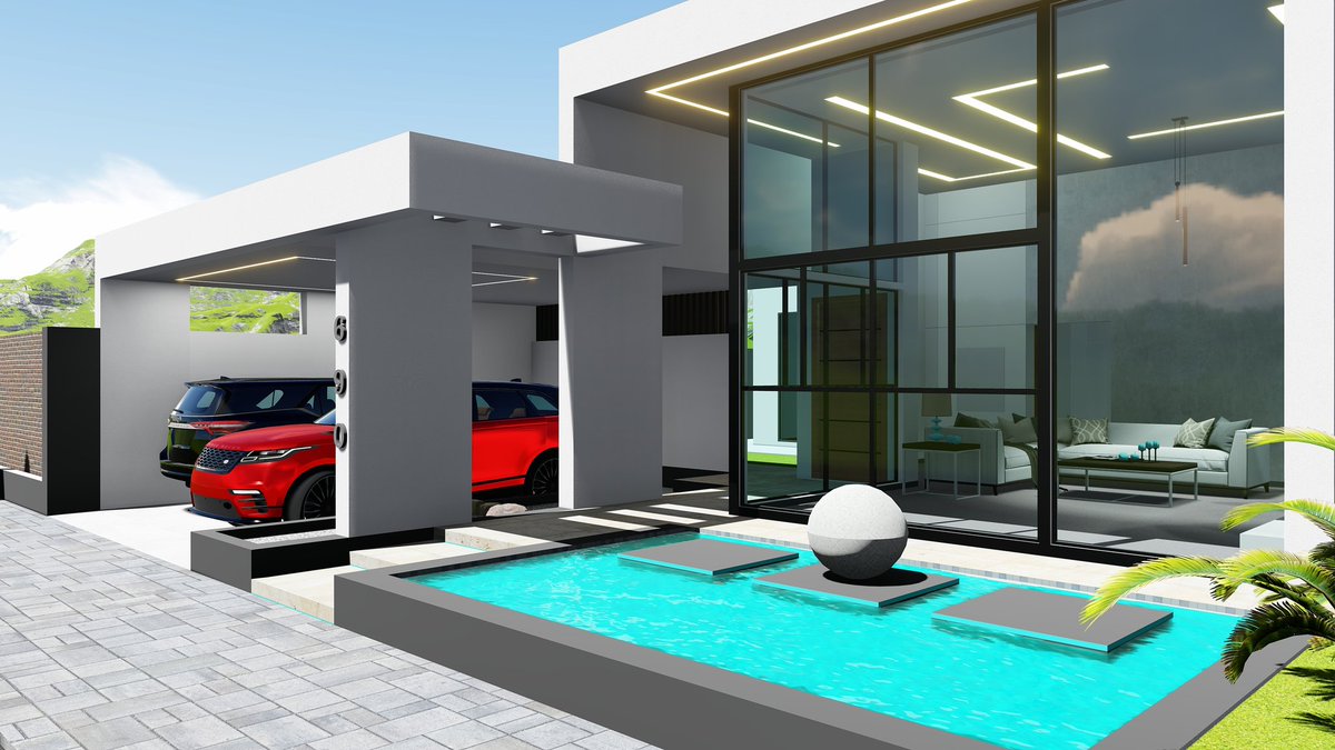 LesiaWriter's tweet photo. Modern House with Glass Facade for our Client In Masowe 3. https://t.co/LZmoudvHjO
