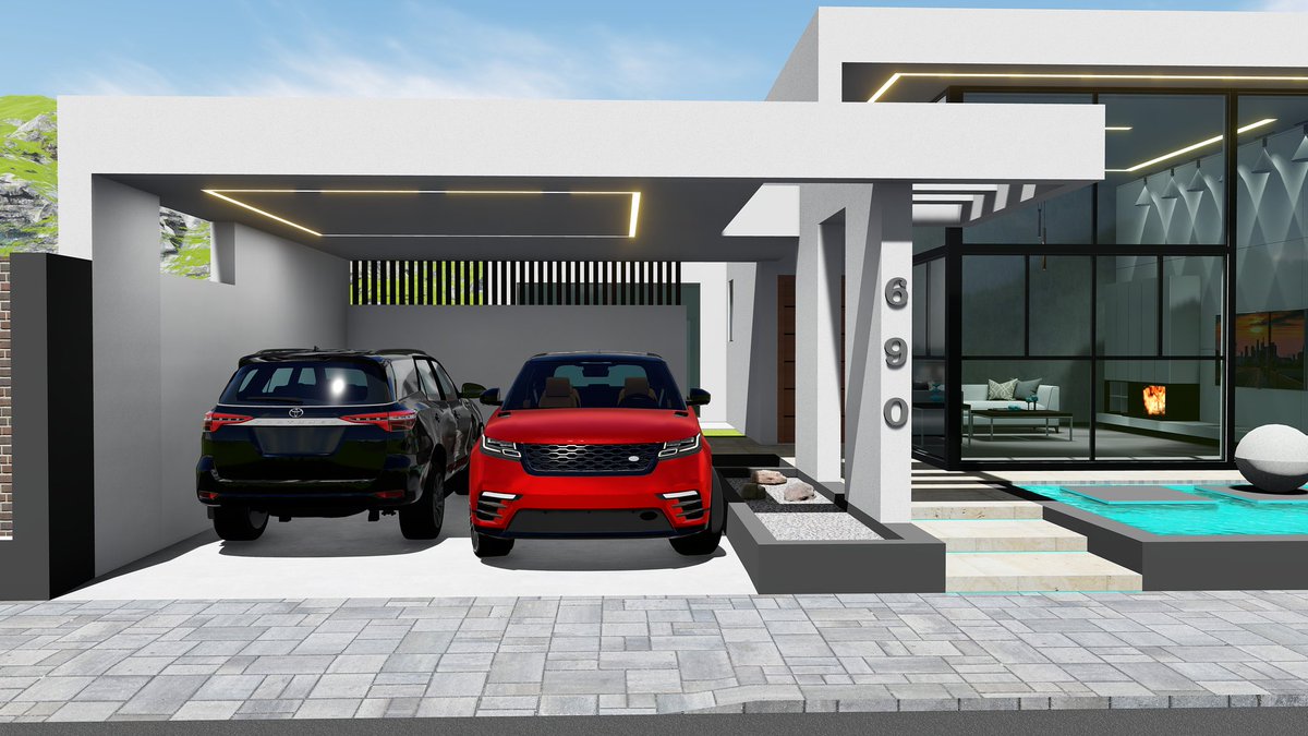 Modern House with Glass Facade for our Client In Masowe 3.