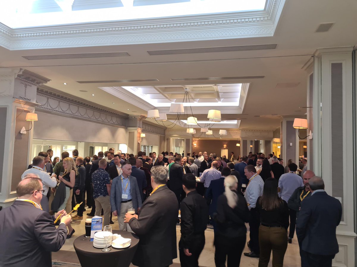 AvWeekEvents's tweet photo. Networking at the largest edition of Aero-Engines Europe is underway in Dublin! Thank you to @iAeroThrust for sponsoring the Welcome Reception! #AEEUR #AeroEngines #AviationWeek https://t.co/8CpypeRwpR