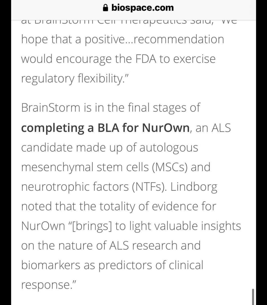 als_now's tweet photo. Great news from @biospace @BrainstormCell #ALS #NMEALS #MOVINGFORWARD #BLATIME #ALSA https://t.co/13iCfXqQXW https://t.co/J8v7IqkvLJ