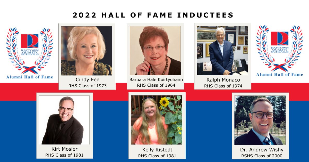 RQS is pleased to announce its Alumni Hall of Fame Class for 2022-23. The class includes five individuals who will join the ranks of other respected alumni during the Nov. 4-5 induction weekend activities. For more info about Hall of Fame inductees visit raytownschools.org/Page/2377