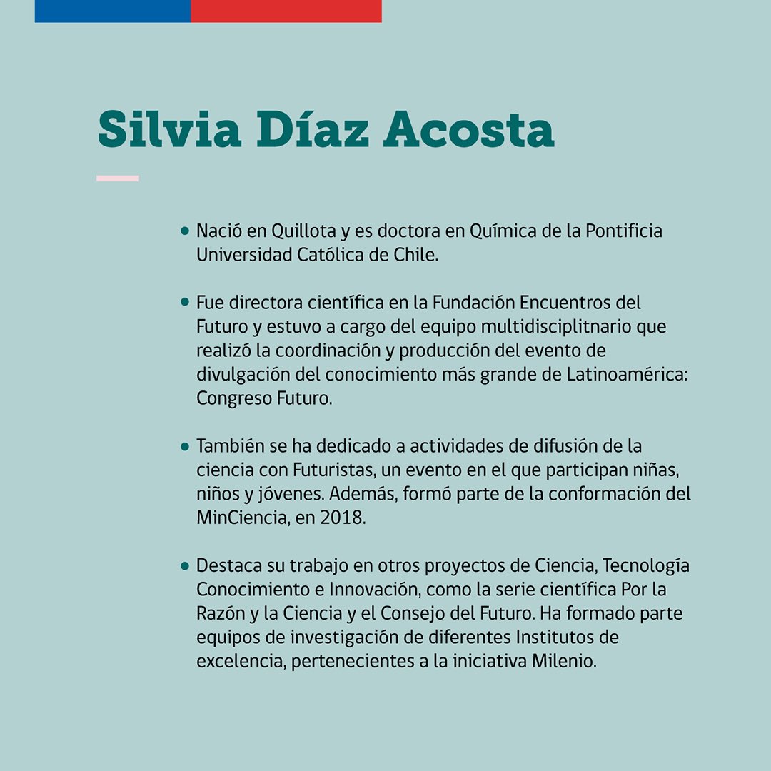 min_ciencia's tweet photo. Damos la bienvenida a la ministra de Ciencia, Tecnología, Conocimiento e Innovación, doctora Silvia Díaz Acosta. https://t.co/56cHk6Qkac