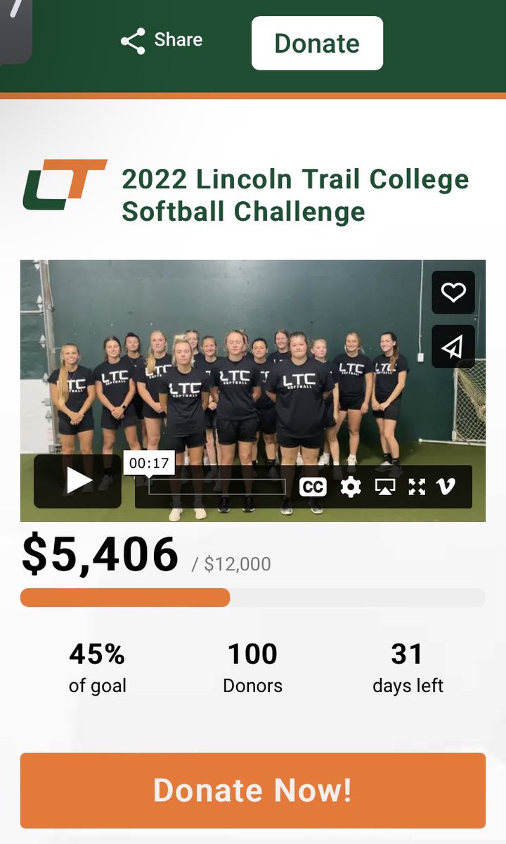 McKaylaJay1's tweet photo. s/o to Lincoln Trail College Softball for raising over $5,400 in just a few days! They are fundraising for team uniforms/gear and their Spring Break trip to Myrtle Beach. Great job and good luck with your season!🥎🔥🤑
#BeEliteRaiseMore 
@trail_softball 
@eTeamSponsor https://t.co/mtR1MRThiw