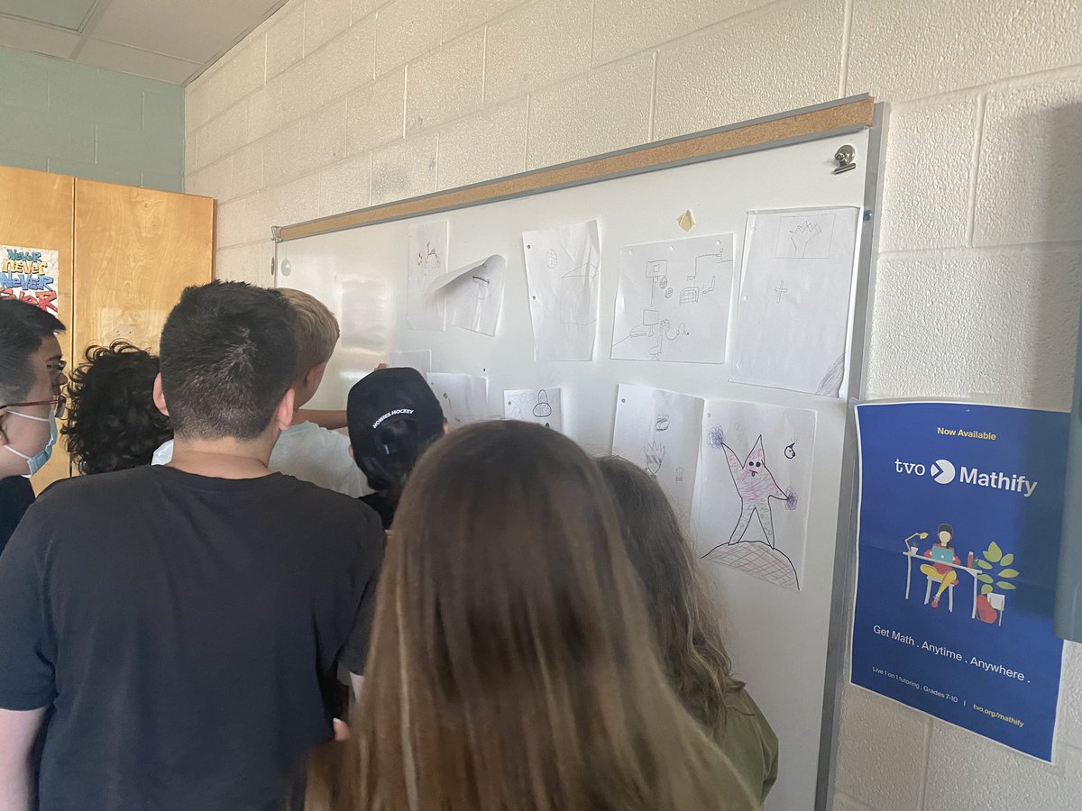 Who drew this?  Students trying to decipher the clues left by their classmates!