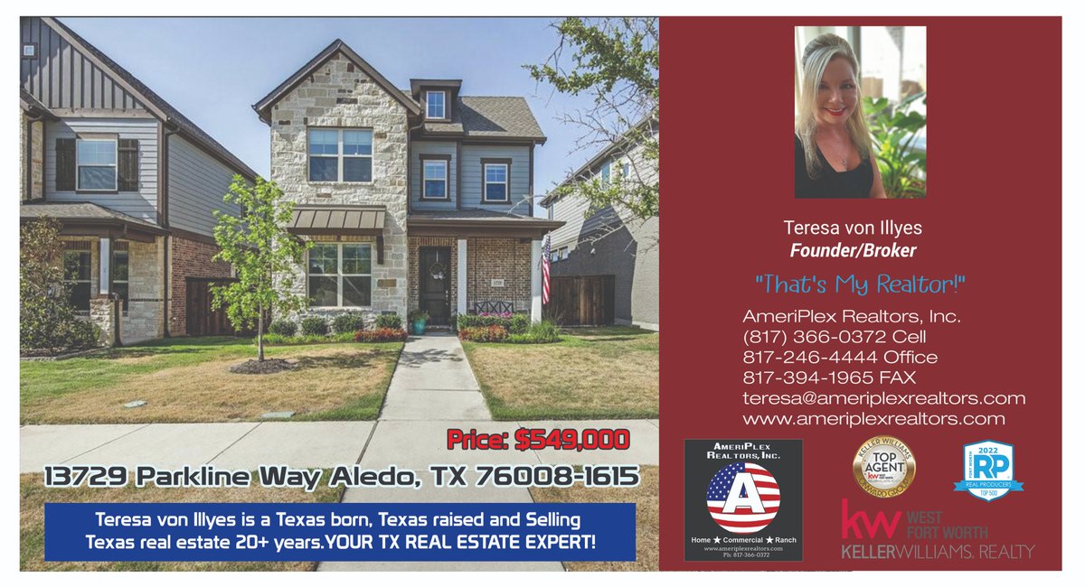 teresaillyes's tweet photo. Welcome to Walsh! Welcome home! Simply beautiful &amp; elegant Weekly home across from one of the many community parks.  
https://t.co/R2ITKh4GWn 
#SingleFamilyHomeforsaleinAledoTexas #SingleFamilyHomeforsaleAledoTexas
13729 Parkline Way Aledo, TX 76008 https://t.co/K8xIqvfU0P