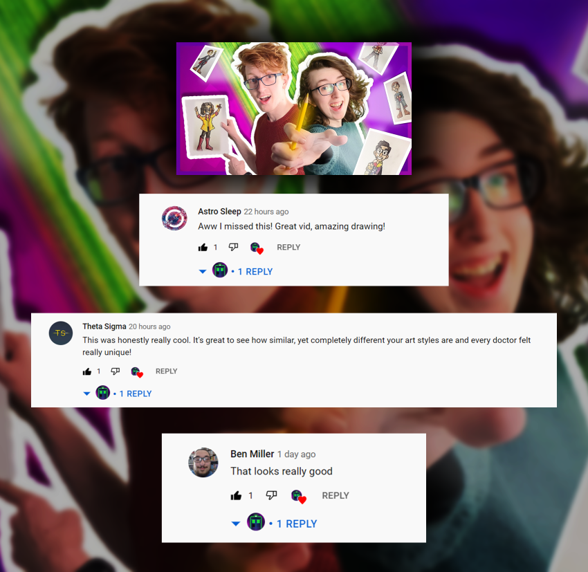 DWAdventuresYT's tweet photo. Thank you for all the kinds comments about our latest #DoctorWho drawing video!!! ๐โ๏ธ #CommunityComments https://t.co/vaVlgLsJDH