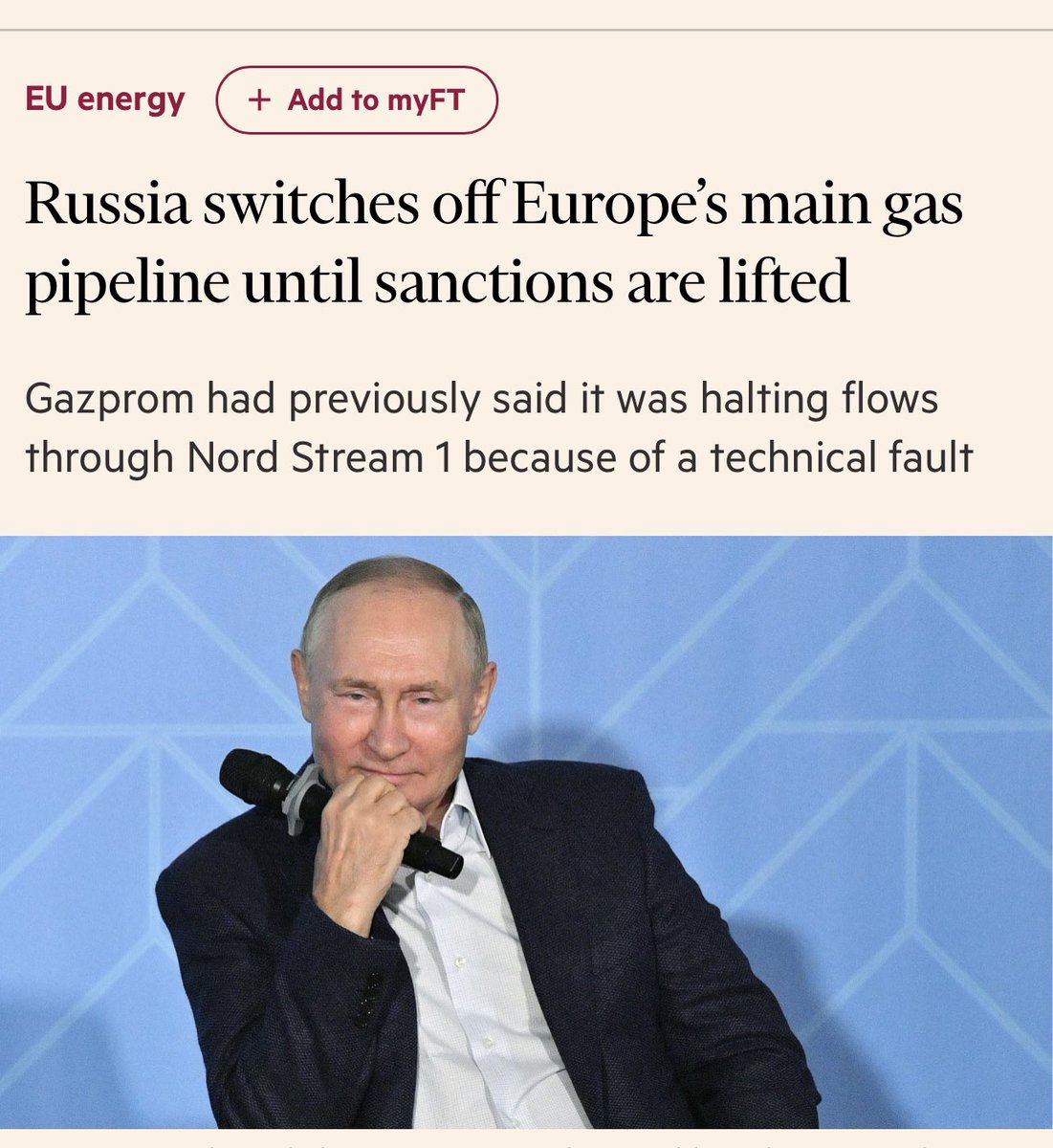 AajKamranKhan's tweet photo. War 2022: Modern warfare don't necessarily include missiles and bombs. In a massive tit for tat against Westβs weaponization of economic sanctions Russia has responded by weaponising its gas supplies to Europe with complete shutdown. Gas shutdown vs Economic sanctions https://t.co/FLM3C3baWz