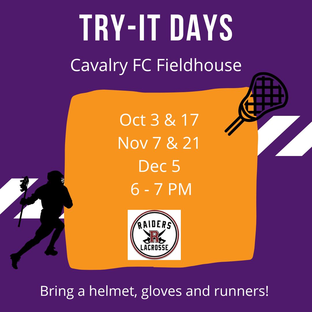 Hey everyone, we will be having open floor times for players to bring their friends to try lacrosse (or just come for a run and shake their sticks out.)