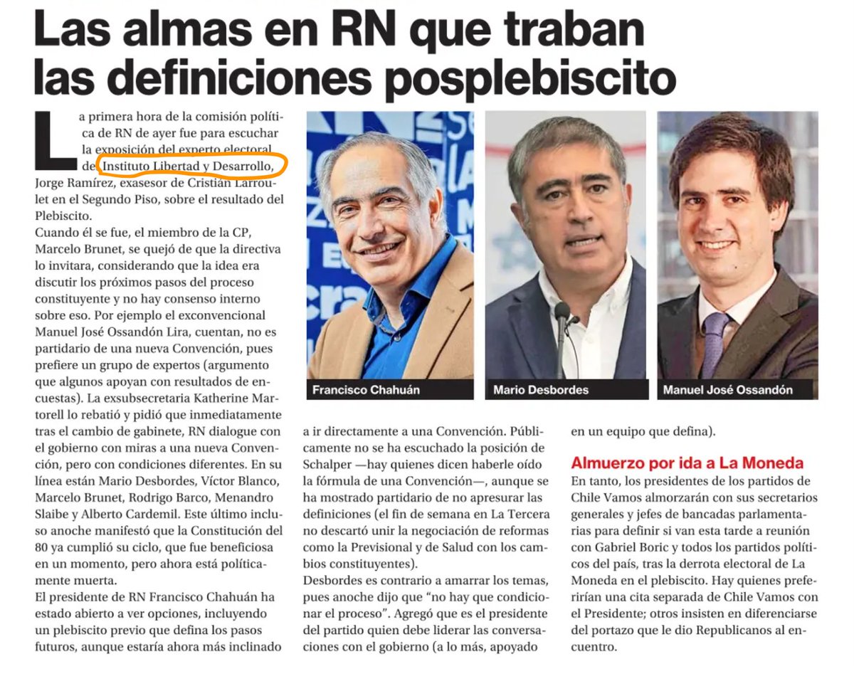 HugoEHerrera's tweet photo. ¿Qué hace, @chahuan, un miembro de @LyDChile, centro de lobby y tráfico de influencias, financiado por intereses oscuros, asesorando a RN? ¿No se ha aprendido nada? https://t.co/FCqismSpSm