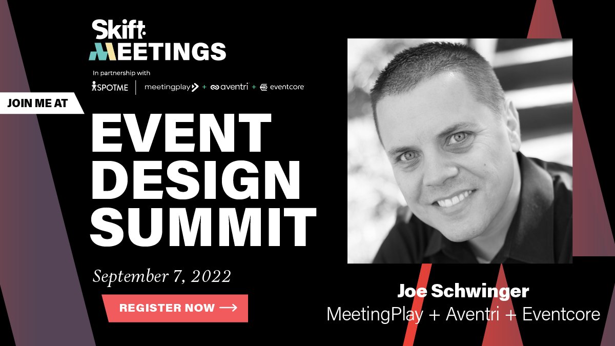 meetingplay's tweet photo. There's one day left to register for the Event Design Summit by @SkiftMeetings! Starting at 11:00am ET tomorrow, Sept. 7, join Skift &amp; Joe Schwinger from MPAVEC as they discuss creating the most engaging events for your audience.

Register: https://t.co/qJoL4pZpVo https://t.co/VzE7zIeK8i