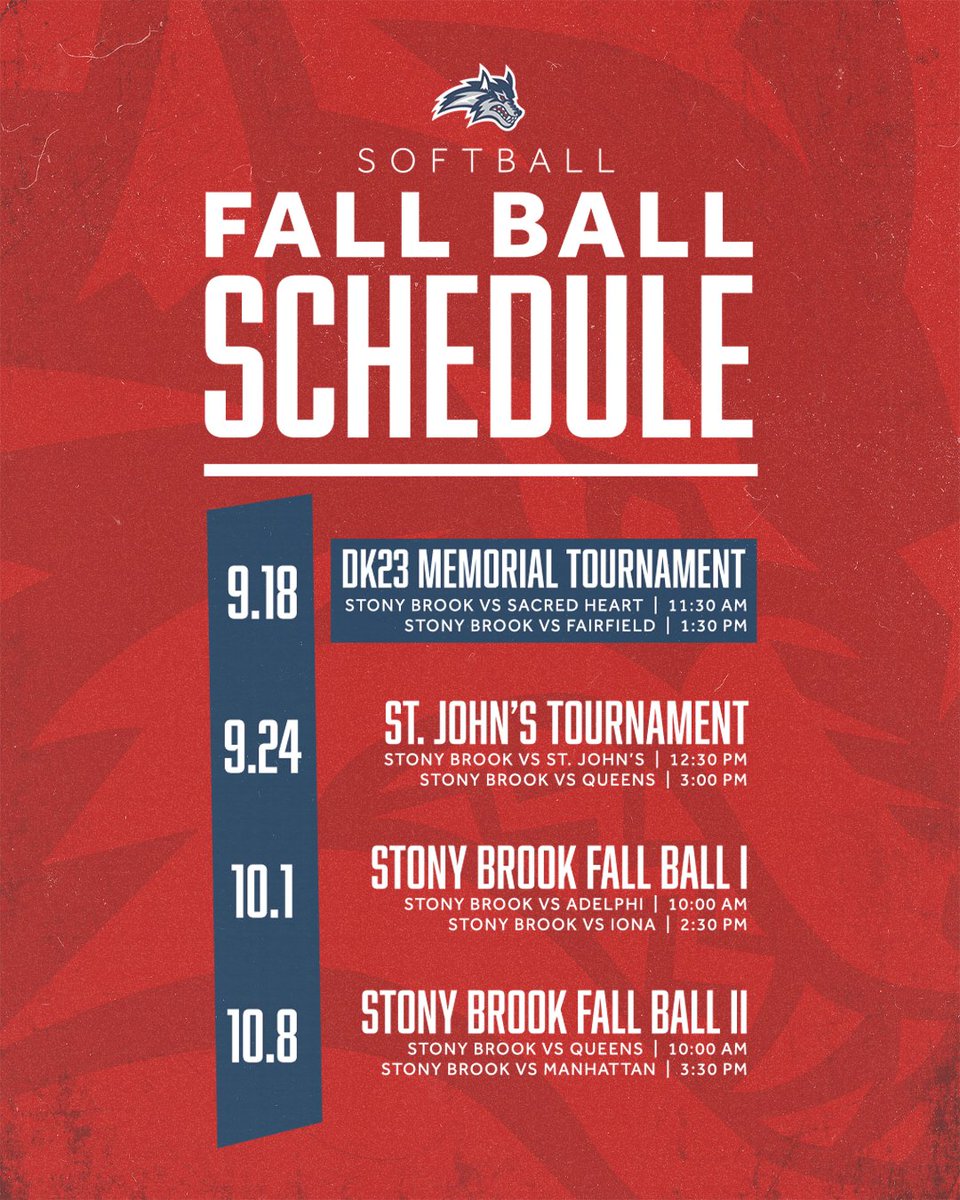 𝗙𝗔𝗟𝗟 𝗕𝗔𝗟𝗟 🥎

The second annual #DK23 Memorial Tournament highlights our fall ball schedule! 

🌊🐺 x #NCAASoftball