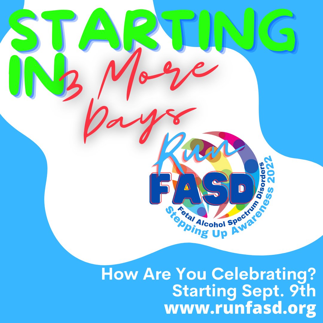 FASDUnited's tweet photo. We are ready and rearin' to get #RunFASD 2022 started. 3 more days until the start of our race- Sept 9th! Whether you are going to #runwalkroll or are just here to #support a great cause, please keep spreading the word📣👟
https://t.co/8V69l09rdJ https://t.co/0pDquhPNlo