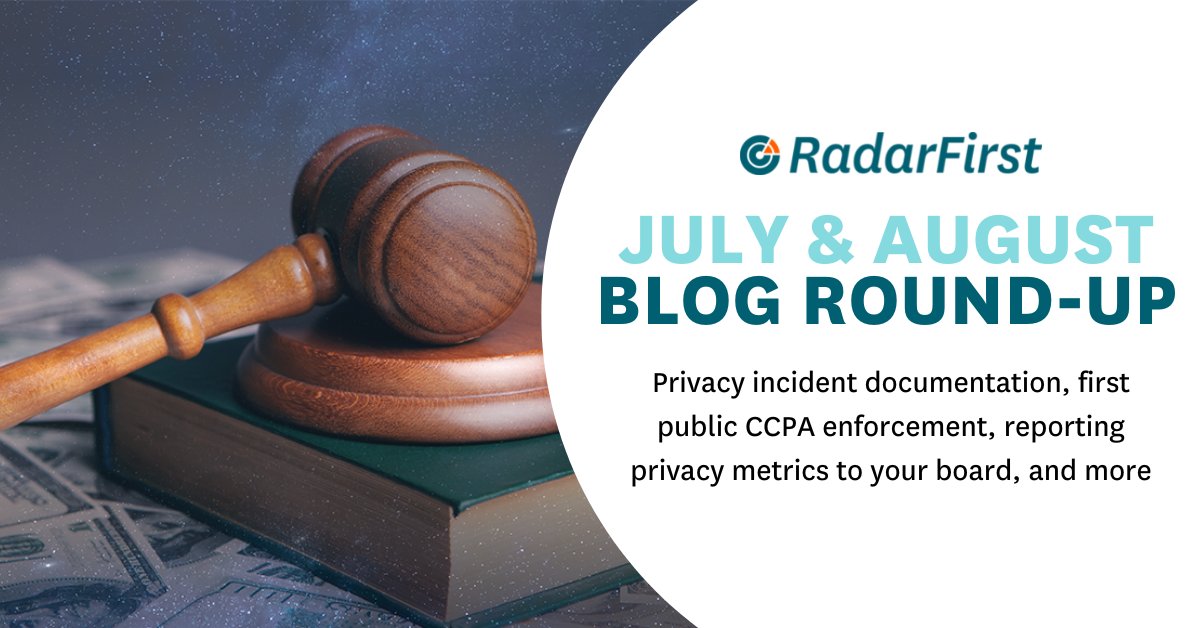 radarfirst's tweet image. From privacy incident documentation, to the first public CCPA enforcement, and more — we covered a lot of hot topics in our RadarFirst blog over the last few months.

In case you missed any, check out the round-up here &amp;gt; bit.ly/3x1475k

#blogroundup #privacy #radarfirst