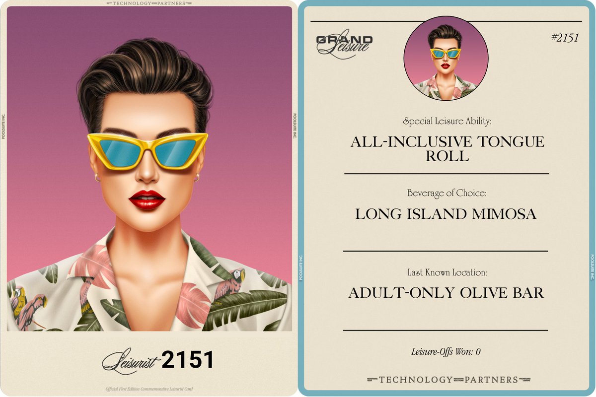 Leisurist #2151 reporting for duty 🫡💋

Mint yours → leisurist.grandleisure.org

<a href="/Poolsuite/">Poolsuite</a>