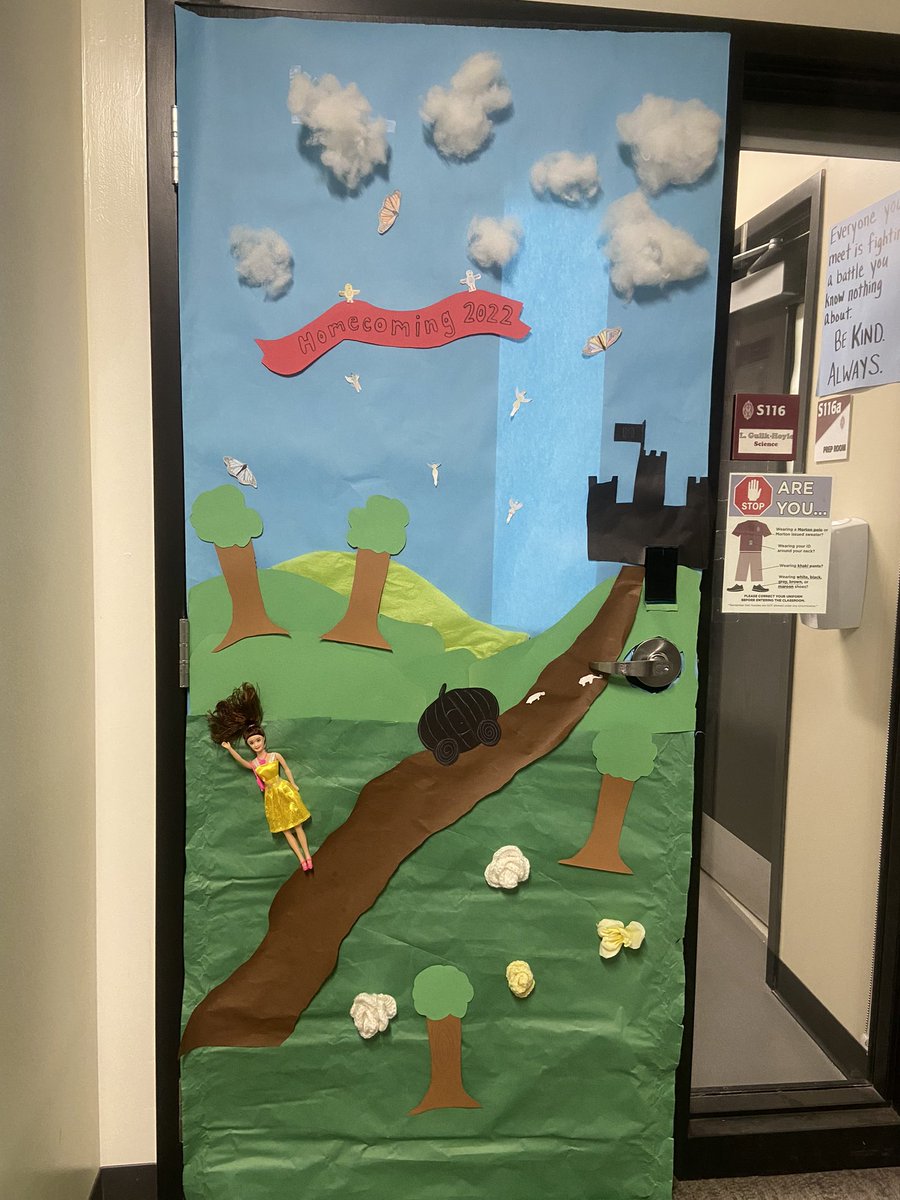 A small group of my students did an amazing job decorating our door for Homecoming 2022!