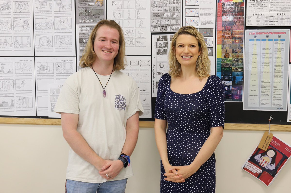WHS_MIA's tweet photo. The WHS MIA Department were privileged to be joined by past pupil and sound trainee Owen McClure. Owen has worked in the sound department for several blockbuster movies including The Marvels and The School of Good and Evil. WHS students were excited to hear about his experiences. https://t.co/op6Ebeh9Gc