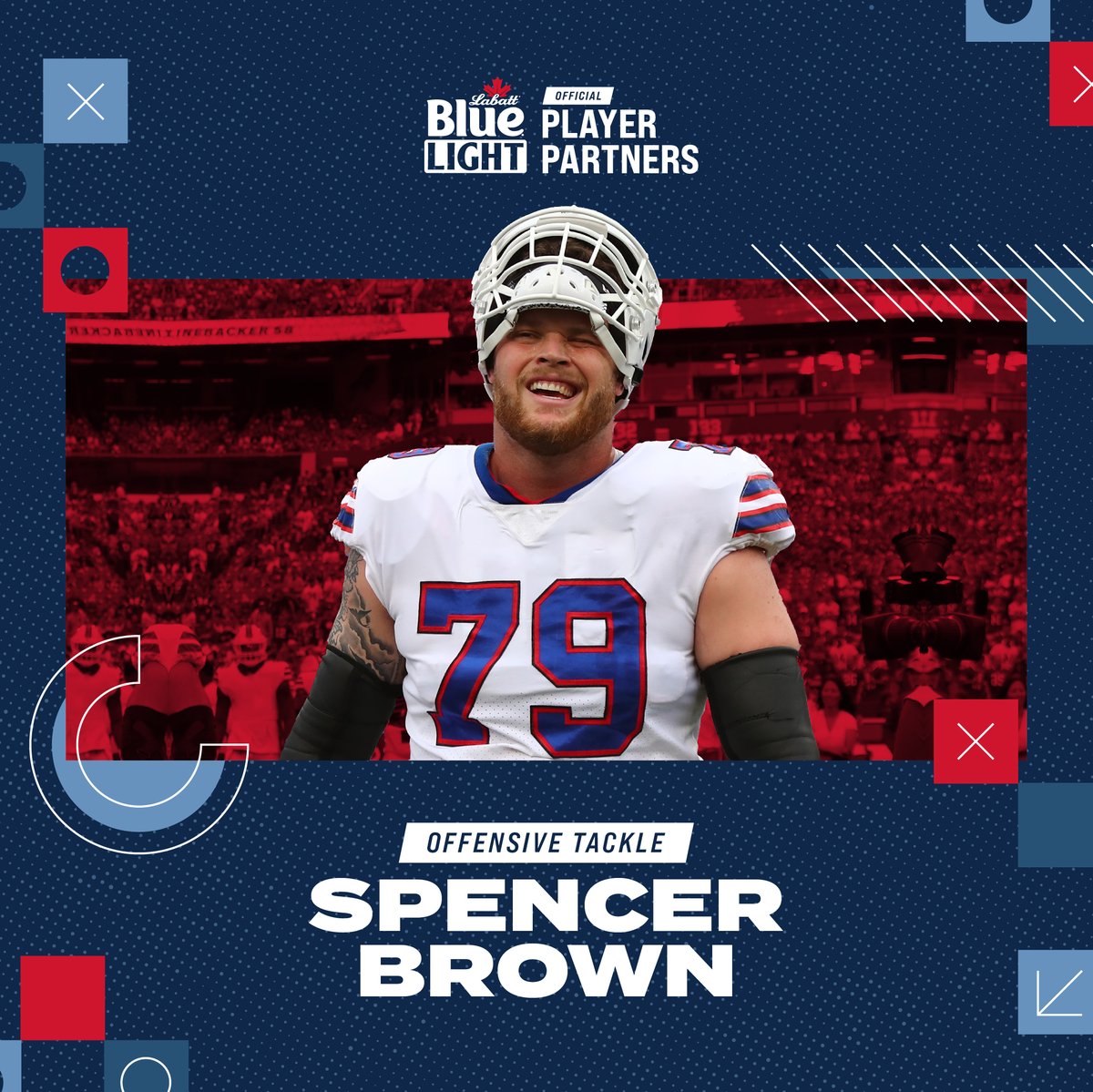 Our third off-season signing this year is OT Spencer Brown. He's big, and he's gonna block the crap out of his opponents while hopefully yelling, "ALL DAY!" If you saw our post from Sunday, you'd get the reference. Let's gooooo!