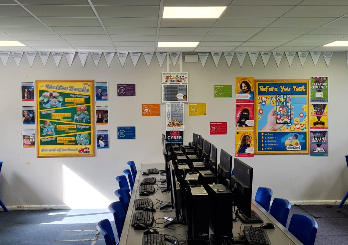 MrsVFosterCS's tweet image. Room 41 at @HumphreyPerkins now has updated displays courtesy of Mr Foster and the amazing posters he has created! Diversity posters provided by @IsaacCompSci and @IoCoding and Career posters from @OCR_ICT
#teachingcomputing #teachingimedia #classroomdisplays #computingdisplays