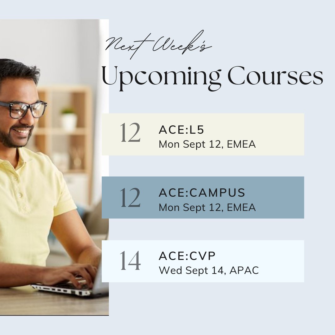 Welcome back from the Labor Day long weekend!

If you’re feeling all refreshed and ready for some #AristaNetworks training, have a look at our courses running next week. These are all instructor-led courses taught over Zoom.
hubs.ly/Q01lGqKQ0