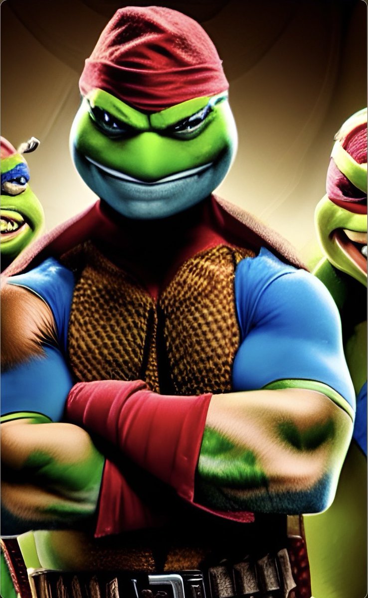 RejectTurtles's tweet image. We reckon this guy looks like he would be a really good #TMNT Villain . With his big but not so brainy lookin henchmen . 
🥴🐢🍕😅
#TeenageMutantRejectTurtles #TMRT #RejectTurtles #Cowablunder #Aiartgenerantor #TMNT