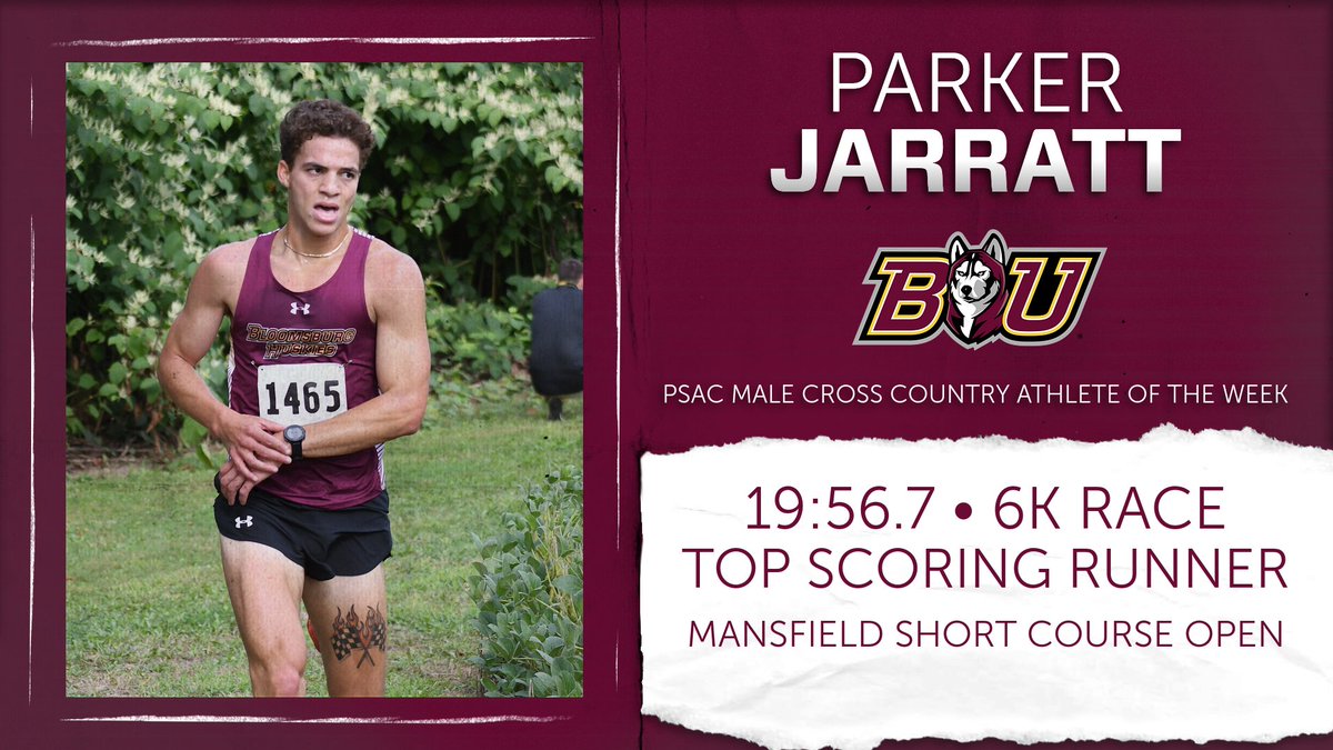 GoBUHuskies's tweet photo. Congratulations to Parker Jarratt! The first @PSACSports XC Runner of the Week! 

@BUXCTF | #Unleashed

STORY: https://t.co/GkbwyAT2PY https://t.co/q7DOrUMnmZ