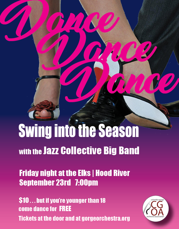 Gorge_Orchestra's tweet photo. We're off to a "Swingin" start of the 2022-23 Season. Come start it off with a dance! Bring the whole family—kids under 18 dance for free! https://t.co/DWsRqa5POh