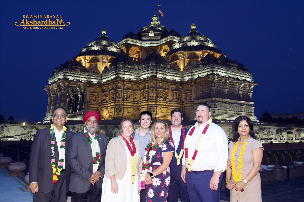 SteveBellone's tweet photo. Incredibly grateful to GM Swami at @DelhiAkshardham for welcoming our Suffolk County Delegation during their visit to #India. 

The team returned inspired from their journey and emphasized the tour of #Akshardham &amp; the unwavering hospitality as a highlight of their visit. https://t.co/LdGH57jAxp