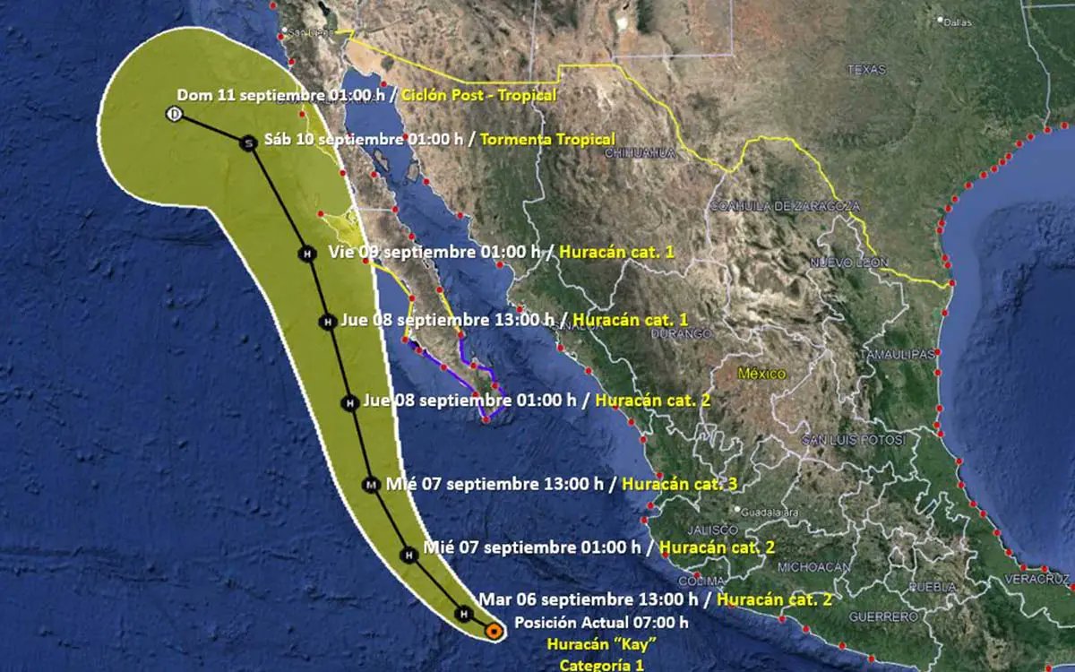 EarthquakeChil1's tweet photo. Aviso ⚠️ Autoridades emiten alerta para 6 estados, para #Prevencion y #Precaucion de las personas, por la intensificación en los vientos del #huracankay https://t.co/9GbzDBNABO