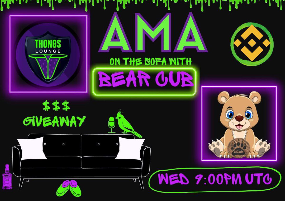 cubofthewild's tweet photo. Next AMA: Thongs Lounge!
🗓 Date : 7th September, 2022
⏰ Time : 9 PM UTC
🏫 Location : Everyone's favourite, one stop destination Urs https://t.co/fYDxiEJixR🥳

At the end of AMA there will be Giveaways for the community.
#BearCub #ThongsLounge https://t.co/XP16OaaOcT