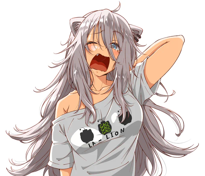 #ししらーと寝起きあくびししろん!!!!!新衣装よすぎるかわいいがすぎる 
